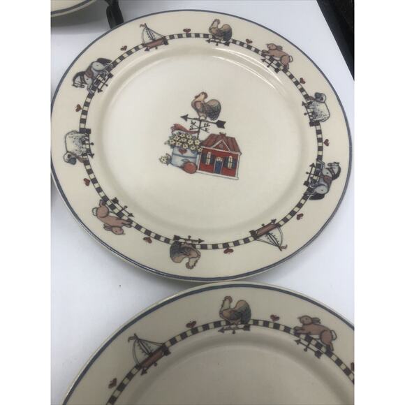6 International Tableworks Windy Hill by Susan Winget 7.5" Luncheon Plates SET - Picture 5 of 10
